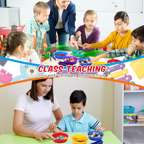 Image of 24 Pcs Sorting Bowls for Preschool 6 Colors Counting and Sorting Bowls for Toddlers Early Math and Fine Motor Skills STEM Sets Gift for Toddlers Kids