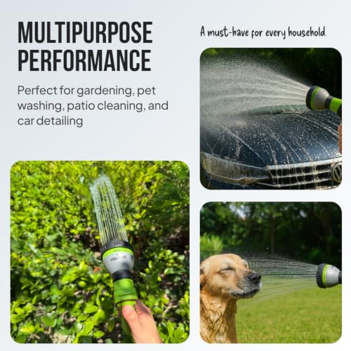 Garden Hose Nozzle – 8-Pattern Hose Sprayer with Thumb Control – Watering Tool for Garden, Car Wash, Lawn Care & Pet Shower - Image 5
