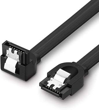 SANEC 40 cm Sata Data Cable - 90 Degree - Metal Clip