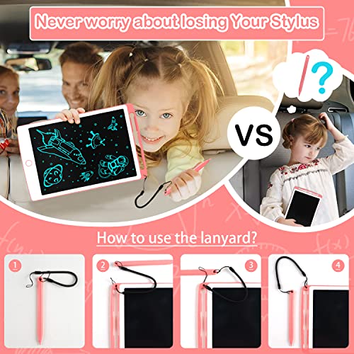Fandina Lcd Writing Tablet, 8.5 Inches Electronic Graphic Tablet, Drawing Pad Gifts For Kids, Erasable Doodle Board Toys For Boys Or Girls, For Age 3+ Kids Drawing At Home School Office Pink 8.5" #TOP6