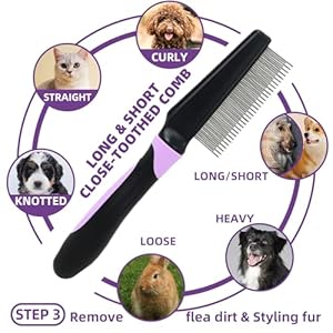 Dogbrushforshedding7pcsdoggroomingbrushkittodefurdoghairslickerdesheddingbrushwithundercoatrakecombbathbrushnailclipperforgroomingshortlonghaireddogscatspurple Cucciolini Doodles cucciolini doodles