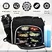 TO GO Meal Prep Bag Insulated Lunch Meals Bag W/6 Portion Control Containers,2 ICE PACKS, Shaker, Pill Box,With an Adjustable shoulder. bag for meals (Black)