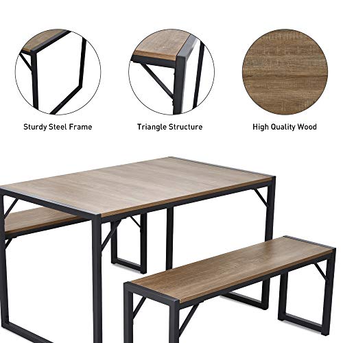 image for Amolife 3 Pcs Kitchen Dining Room Furniture, Metal Frame and MDF Board