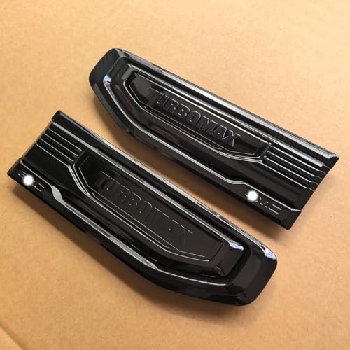 Image of 2pack OEM 2019-2026 Turbomax 2.7L Vent Emblem Right Left 3D Nameplate Badge Replacement for Sierra 1500 Turbo Max 85086390 (Gloss Black)