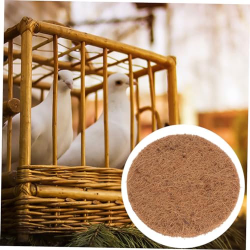 Image of Coconut Fiber Nesting Pads 10Pcs Round Bird Nest Mats for Pigeons Parrots and Chickens Soft Egg Breeding Substrate Comfortable Pet Resting Mat
