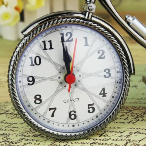 Relógio De Mesa Decorativo Com Alarme Formato De Bicicleta
