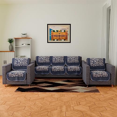 Kuber Industries Sofa Cover | Velvet 5 Seater V.V Sofa Covers | Couch Cover for Home Décor | Reversible Sofa Cover for Hall | Bari Flower Sofa Cover for Living room | Blue (B0C74FWYRT) Amazon Price History, Amazon Price Tracker