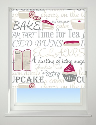 UNIVERSAL Bake Off Patterned Thermal Blackout Roller Blind, Red, W150cm