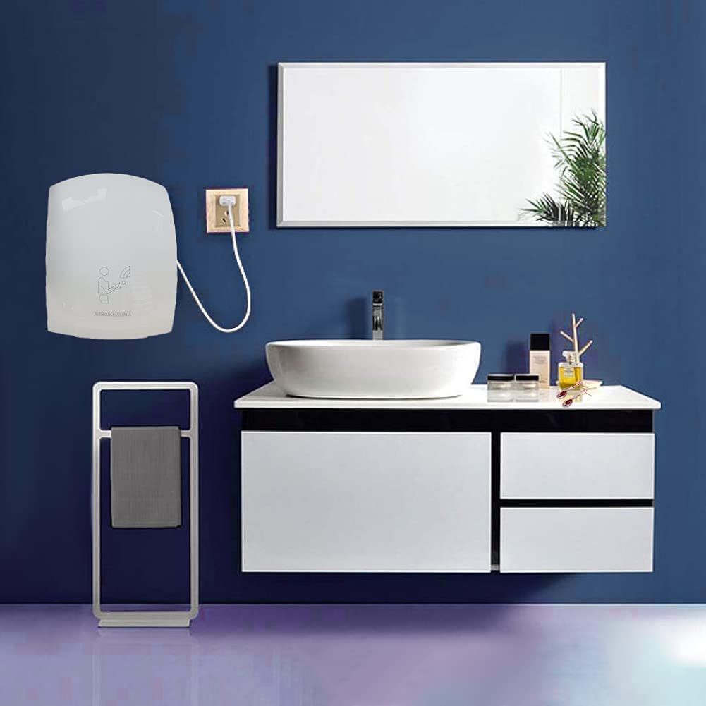 DISCORAMA® - Asciugamani AD Aria Elettrico Professionale, ASCIUGA Mani Automatico, ASCIUGA Mani AD Aria Calda da Parete Commerciale Bagno 1800W