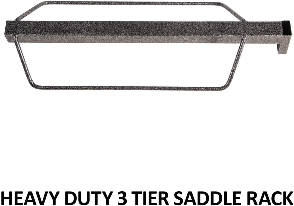 Easy-Up Pro Series 3 Tier Saddle Rack on Wheels | Portable 3 Tier Saddle Rack | Heavy Duty All-Terrain Wheels | Removable Racks | Convenient Handle | 7-Year Warranty