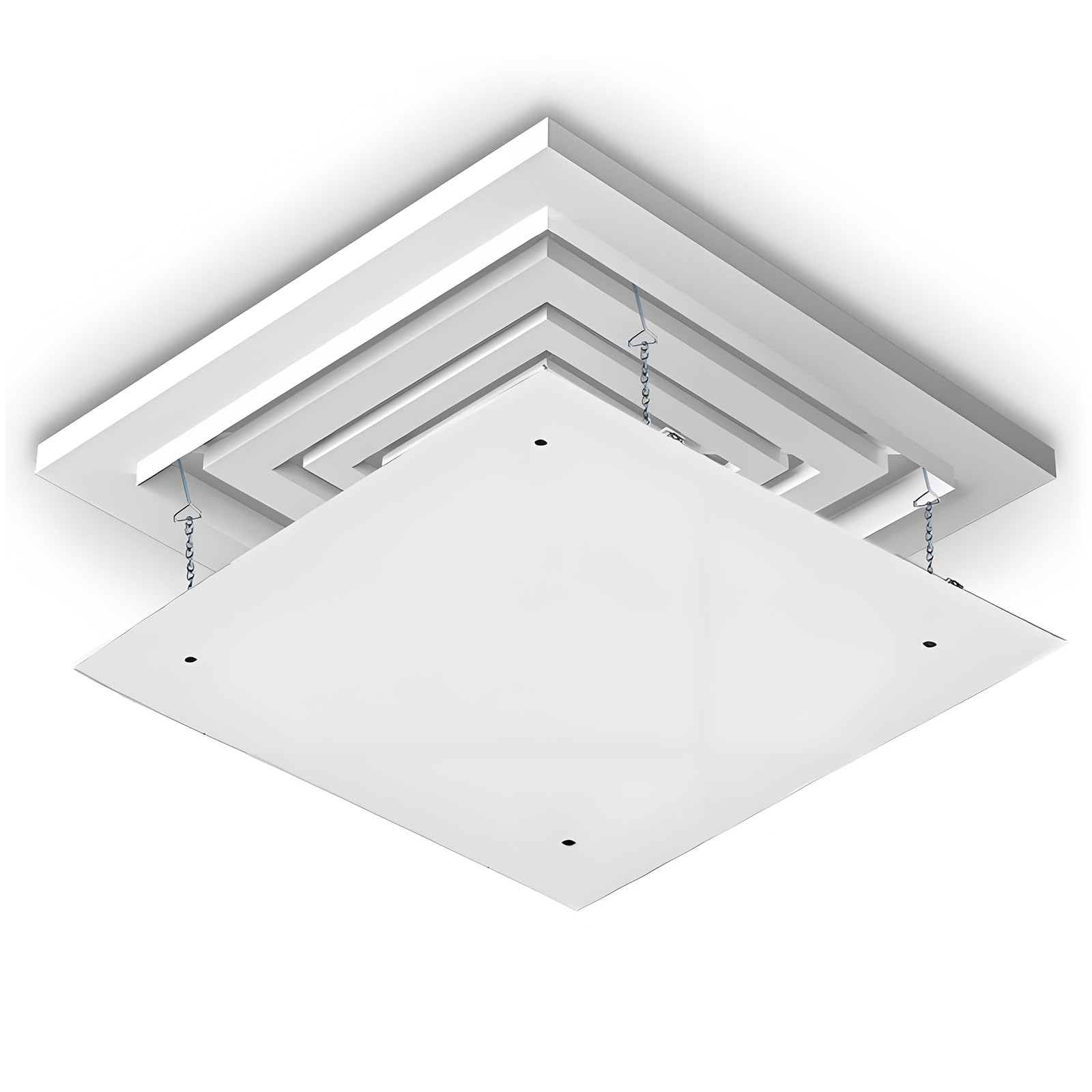 Deflettore Condizionatore Centralizzato, Deflettori d'Aria per Bocchette di Ventilazione a Soffitto, Parabrezza Aria Condizionata, Design con Gancio a Catena(45x45cm/18x18in)