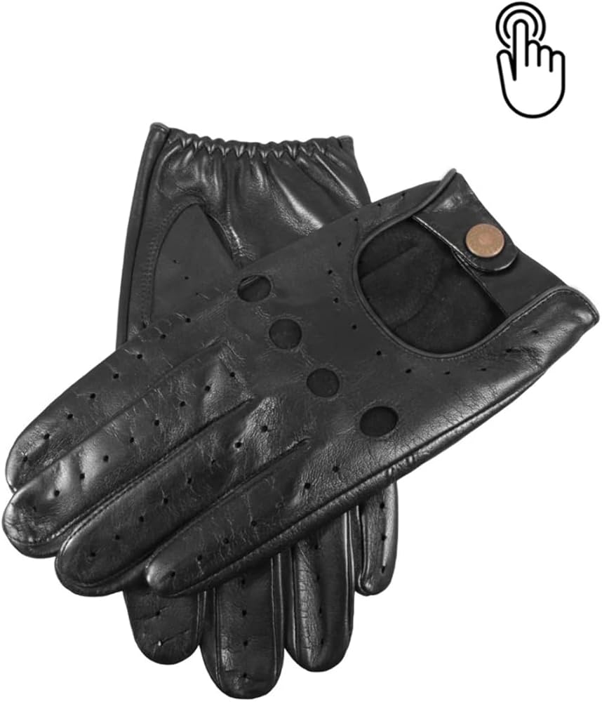 DENTS PECCARY LEATHER GLOVES BLACK 8