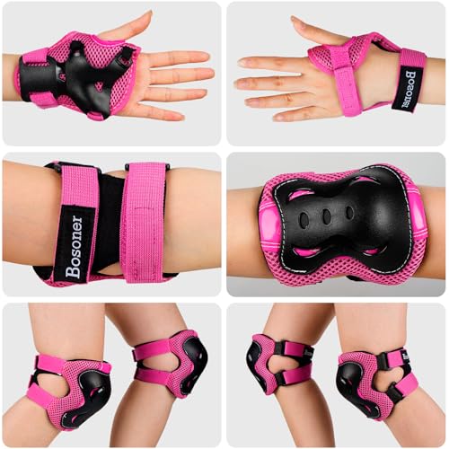 Image of BOSONER Kids /Youth Knee Pad Elbow Pads Guards Protective Gear Set for Roller Skates Cycling BMX Bike Skateboard Inline Skatings Scooter Riding Sports