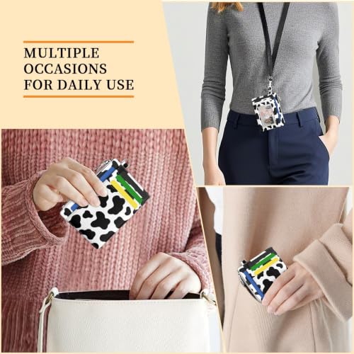 Image of Hancynir Cow Slim Wallet Women Credit Card Holder, Small RFID Cute