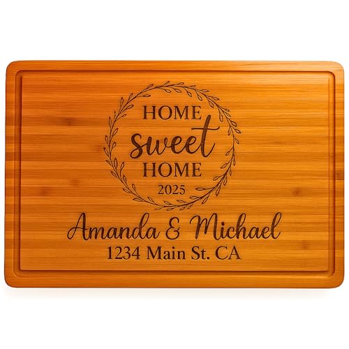 Personalized housewarming cutting board by craft corner house