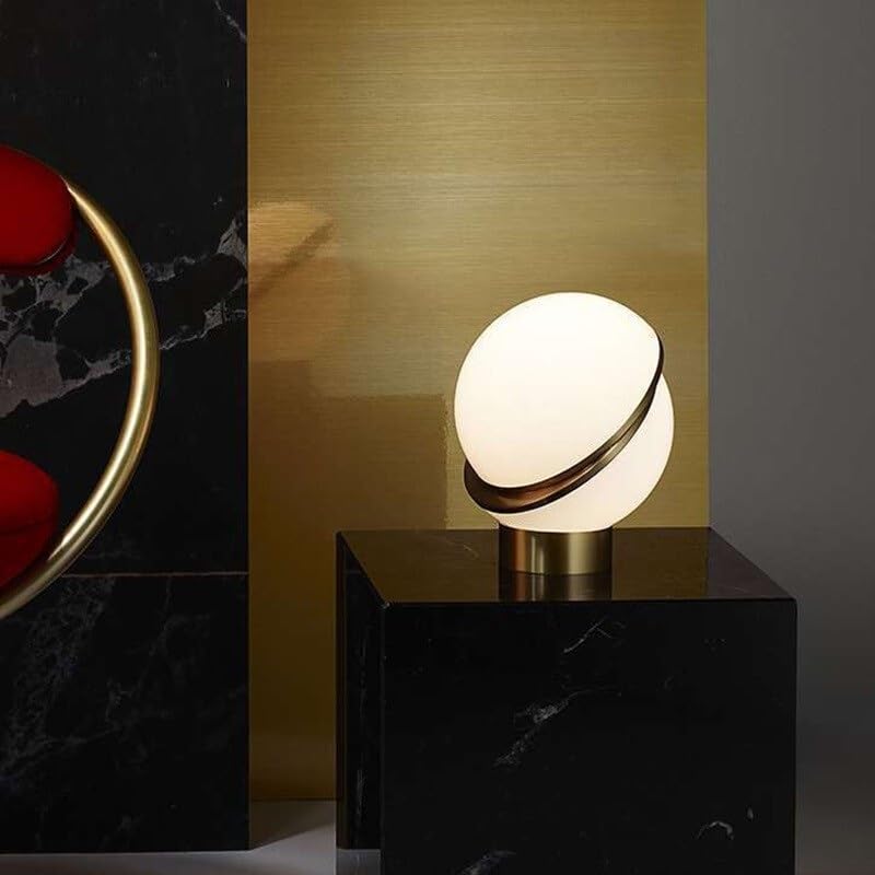 Lampy stołowe do sypialni Kreatywne Nowoczesne Proste Szklane Lampy Biurkowe Księżyc Lampka Nocna Sypialnia Gabinet Lampa Biurkowa LED Domowe Biurko Lampka Do Czytania (30cm) Lampa