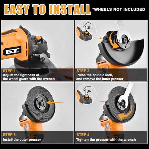 Image of Cordless Angle Grinder Compatible with Dewalt Battery 20V Max, 4-1 /2 Inch Power Electric Angle Grinder Tool with Handle, 6 Discs for Grinding, Cutting, Polishing