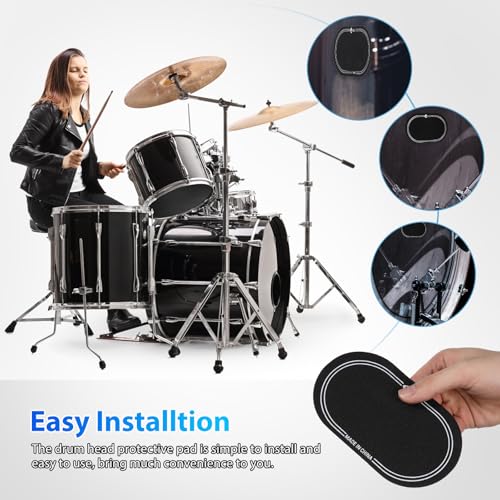SEWACC 2 Pcs Drum Head Protective Sticker Pad miniatura 3