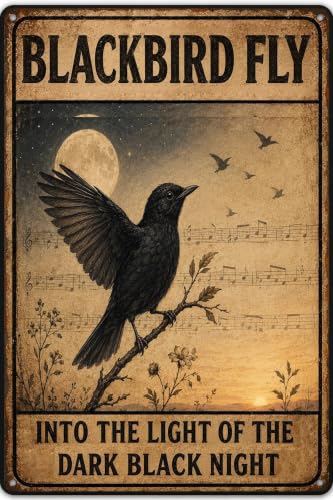 BLACKBIRD Vintage Metal Tin Signs The Beatles Poster Gifts 8×12 Inch - Les Beatles, Paul McCartney, John Lennon, RIngo Starr, George Harrison BLACKBIRD Vintage Metal Tin Signs The Beatles Poster Gifts 8x12 Inch