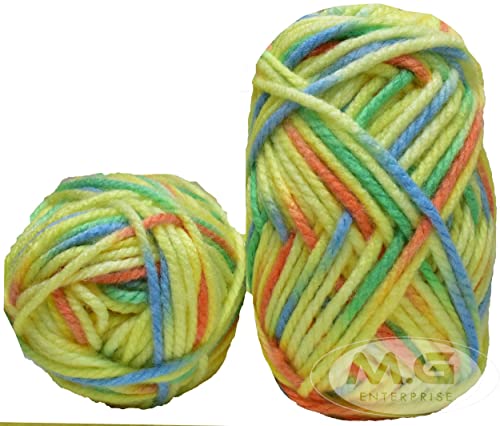 Image of Ganga Knitting Yarn Thick Chunky Wool, Lemon 200 gm Best Used with Knitting Needles, Crochet Needles Wool Yarn for Knitting. by Gang DJ