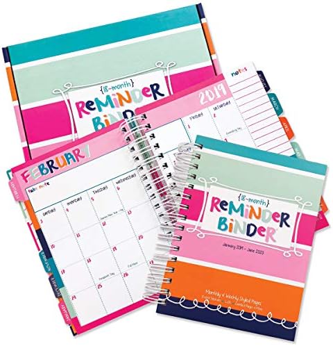 2019-2020 Planner Agenda with Weekly & Monthly Horizontal Layout, 18-Month January 2019,Twin-Wire Binding, Hard Cover, Elastic Closure, Planner Stickers, to-Do Lists, Pockets & Tabs by Reminder Binder