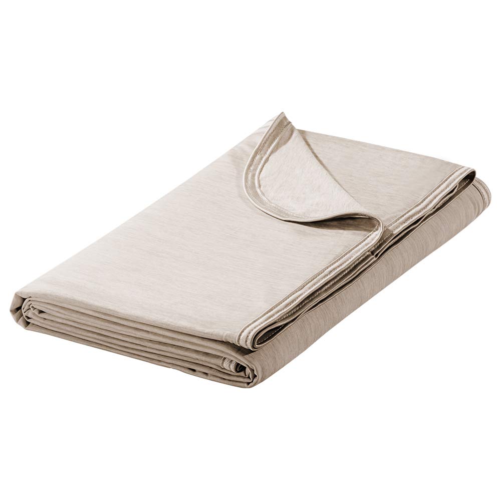 Luxear Cooling Blanket for Summer, Throw Blanket With Arc-Chill 3.0 Technology Keep Cool For Sofa Bed, Comfort Soft Nap Blanket Fabric Breathable Adult Baby Children Pet Dog, 130 x 170 Cm, Beige