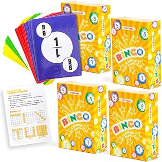 Blue Panda Bingo Calling Cards 4 Decks, 75 Cards Each, 3.5 x 2.5
