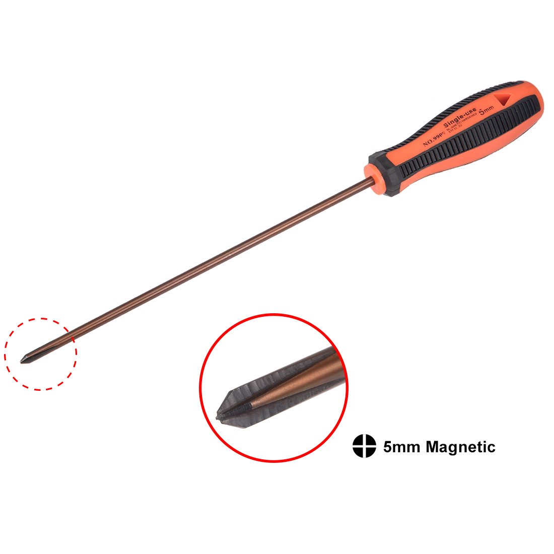 uxcell PH1 Phillips Magnetic Screwdriver 8 Inch Round Shaft