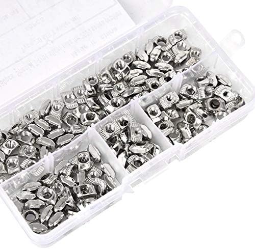 160Pcs T Slot Sliding Block Slider Nut Fastener Hardware M3/M4/M5 for 2020 Aluminum Profiles