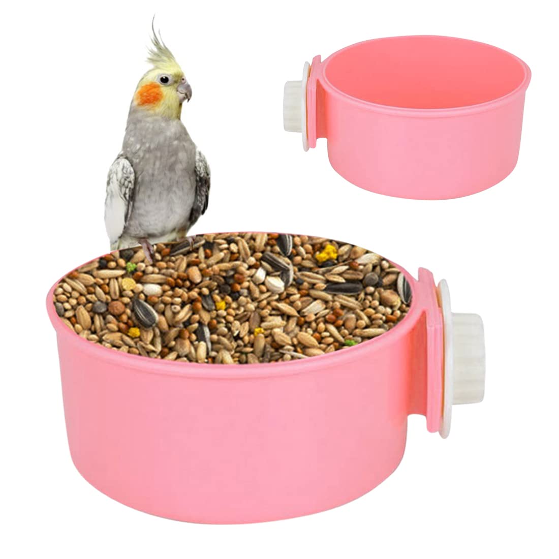 Western Era Plastic Bowl Cage Hanging Bowls with Bolt Holder Food Water Feeder Bowl Cage Coop Cup for Puppy, Medium, Dog, Cat, Rabbit, Hamster, Bird (Round Pink) (B0B45SX64L) Amazon Price History, Amazon Price Tracker