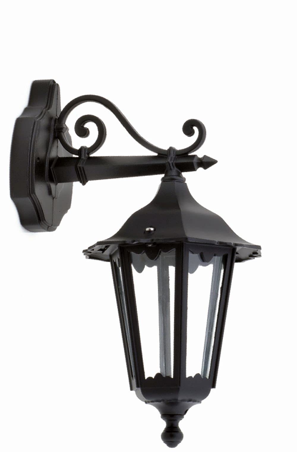Licht-Erlebnisse Außenwandleuchte IP44 Rustikal Aluminium Schwarz E27 elegant LEORA Wandlampe Terrasse Hauseingang Hof