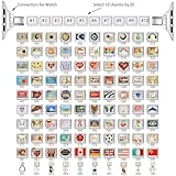 Custom Italian Charm Bracelet Apple Watch Straps,10 Personalized Charms with a Part of iWatch Band Connectors Adapter - Thin Women's Band Compatible for Apple Watch SE,Series 4,5,6,7,8,9,10 Ultra - Image 2
