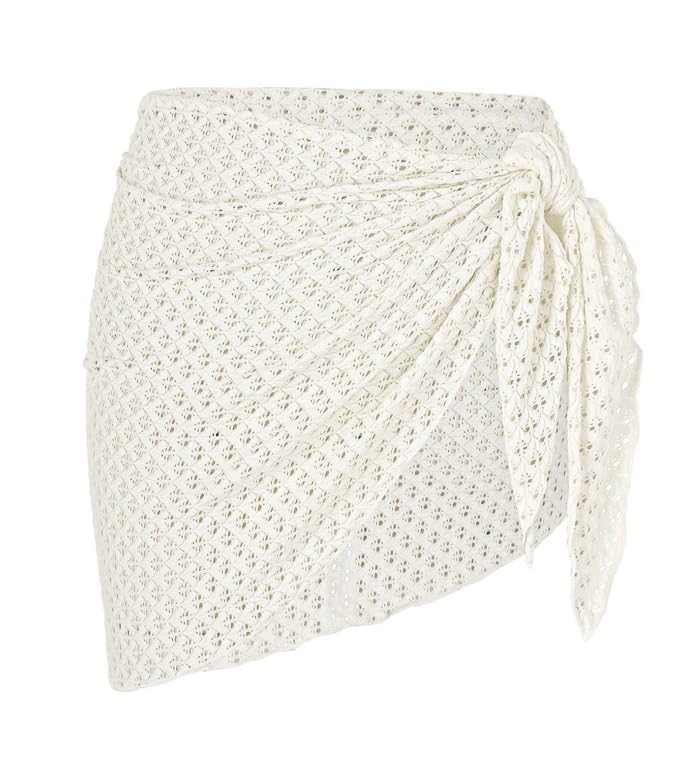 Image of ZAFUL Women's Sarong Coverups Beach Wrap Sheer Bikini Cover Up Mini Skirt | Wraps Swimwear, Cover Ups for Swimwear, Multi-Wear, Texture, Floral