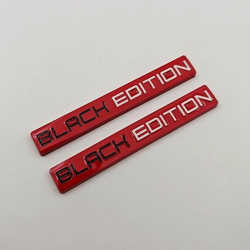 Miniatura 2 de 2 calcomanías de repuesto con logotipo de metal cromado, edición negra, emblema de automóvil, 3D, de alta calidad, para carreras deportivas (rojo,