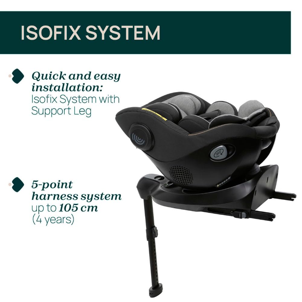 Chicco Seat105, I-size, Fotelik Samochodowy z Homologacją ECE R129/03, Obrotowy 360°, Regulacja w 6 pozycjach, Szybki i Łatwy Montaż, w Zestawie Wkładka Redukcyjna, 40-105 cm, Grupa 0/1, od 0 do 4 lat