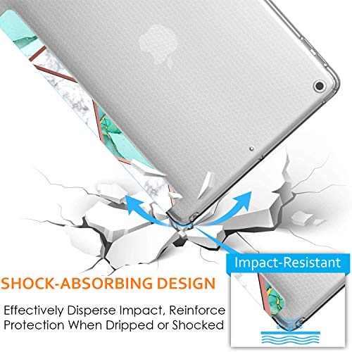 Image of DuraSafe Cases for iPad 5th Gen 9.7 inch 2017 TPU Cover A1822 A1823 MP2F2HN /A MP2G2HN /A MPGT2HN /A MPGW2HN /A MP2H2HN /A MP2J2HN /A MP242HN /A MP252HN /A MPGA2HN /A MPGC2HN /A MP2D2HN /A Printed Marble Green