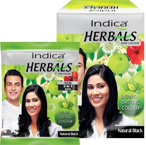 Indica Herbals Hair Color Natural Black 8 Sachets miniatura 1
