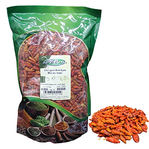 MIBA 500g Chilischoten Chili Rot ganz, klein, getrocknet, scharf Cover