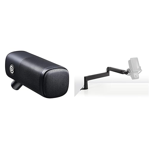 Elgato Wave DX with Mic Arm Low Profile, Fully Adjustable with Cable Management, Dynamic XLR Microphone, speech optimised for Podcasting, Streaming, No Signal Booster Required, any Interface, PC/Mac - XLR Mic Set - Black
