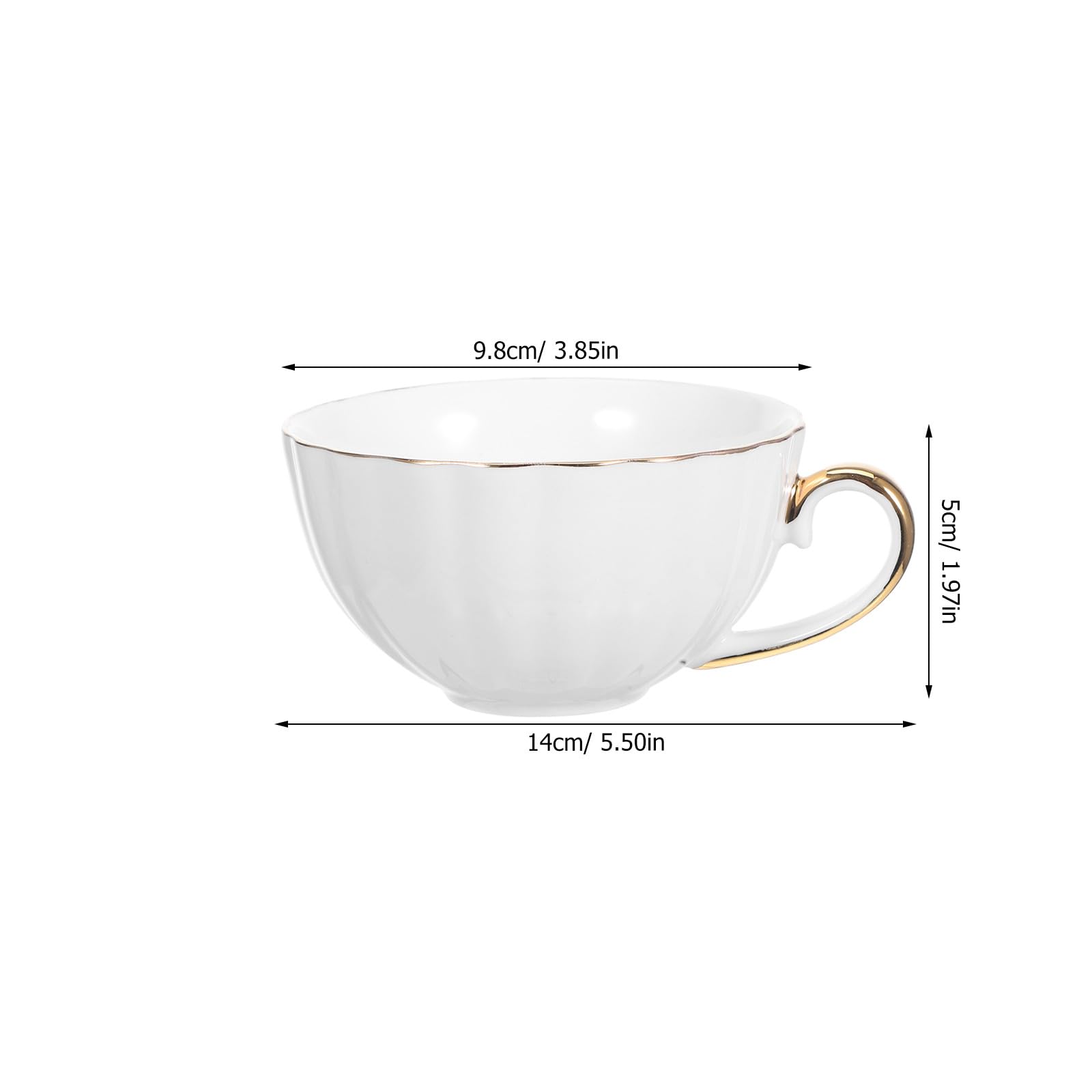 Set Tazze Da Caffè in Porcellana Ossea Bianca Con Piattino Per Espresso Cappuccino Tè Casa Bar Ristorante