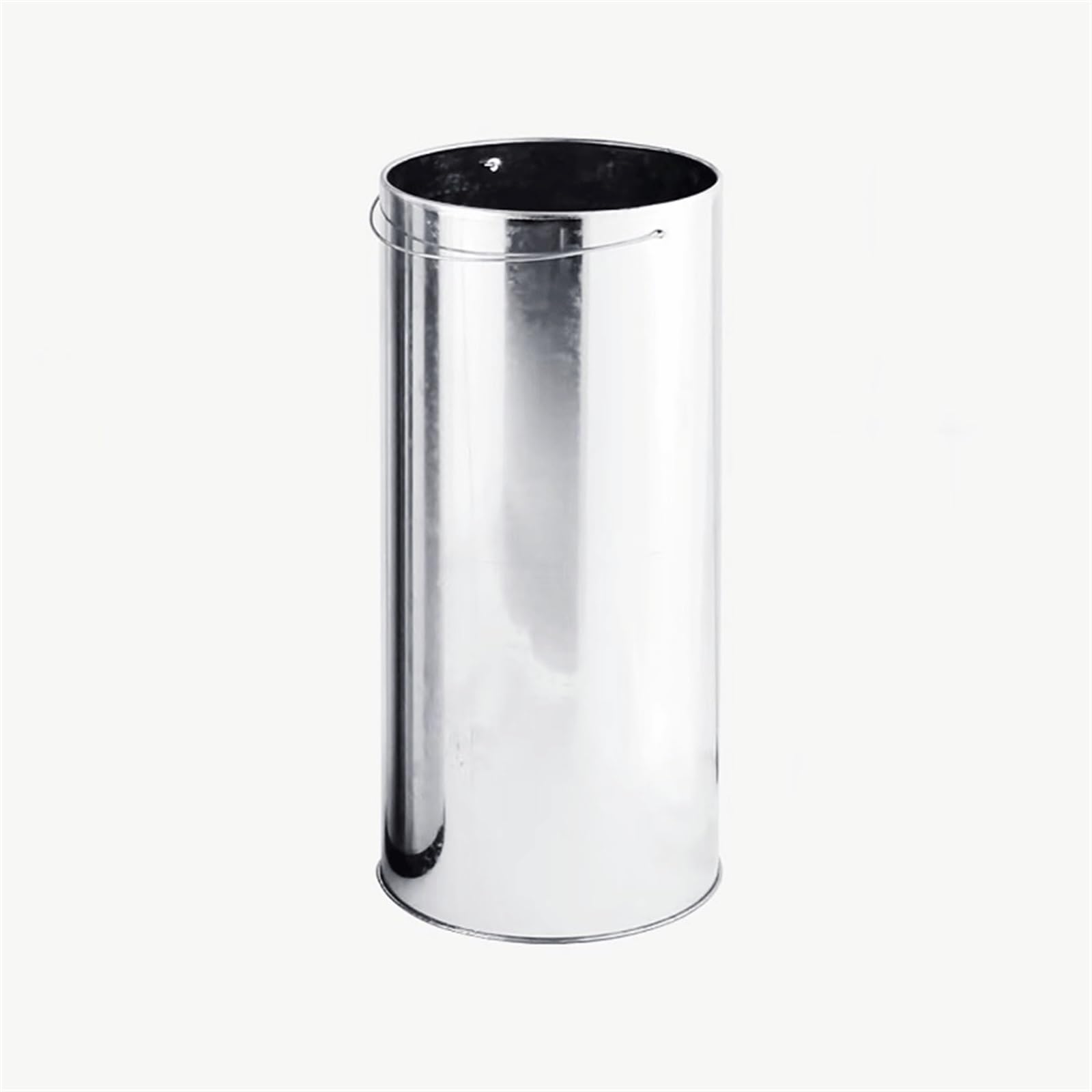 Cubo de Basura Papelera de Acero Inoxidable de 15 L, de Tiro Recto, con Parte Superior Abierta, for Cocina, Color Plateado, for Papelera de Oficina en casa Papelera Baño(Pequeño)