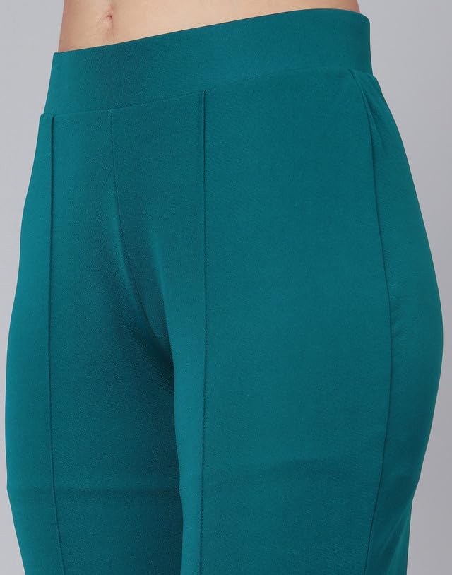 Image of SIRIL Women's Regular Fit Mid Rise Trouser