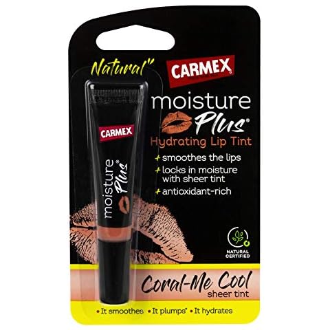 Carmex New! Moisture Plus Lip Balm Tint Coral-Me Cool, pink Cover