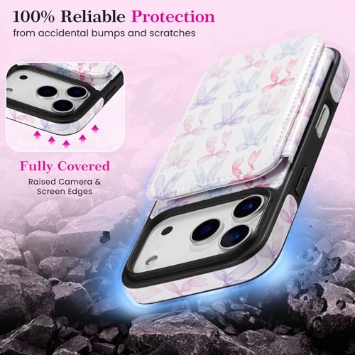ZCDAYE Wallet Case with Card Holder for iPhone 17 Pro, Colourful Bow by ZCDAYE - Used condition - Image 8