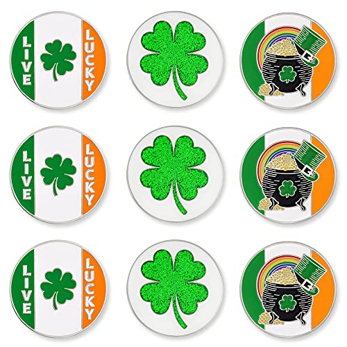 PinMart Irish Clover Golf Ball Markers Set of 9