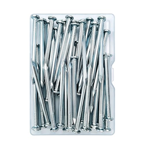 Image of 25pcs 2-1 /3 inch Wall Nails,Galvanized Hardware Nails,Good Hardness Masonry Nails for Hanging Pictures,White Zinc Plated Concrete Nails