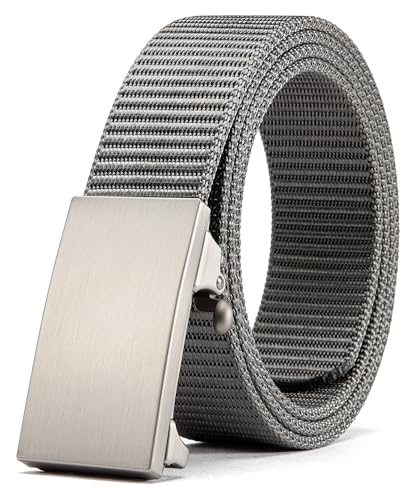 Image of CHAOREN Nylon Ratchet Belts for Men - Adjustable Web Belt - Automatic Slide Buckle for Casual Golf Work