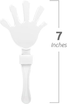 Windy City Novelties 12-Pack 7 Mini Hand Clappers Loud Plastic Noisemakers for Sports Games, Pep Rallies, Tailgates, and Team Spirit Events - White