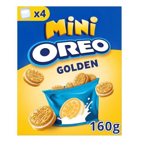 OREO Mini Golden sabor a vainilla galletas rellenas 4 bolsitas x 160g